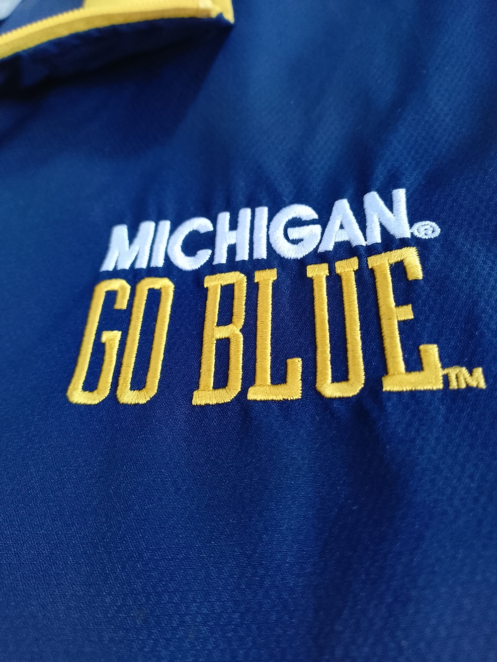 NCAA MICHIGAN UNIVERSITY SO BLUE Windbreaker Pullover Quarter Zip - Picture 3 of 8